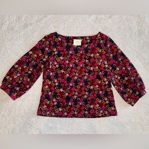 Maeve Floral Top - Pink, Brown, Green
